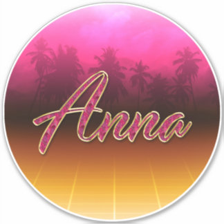 Anna First Name golden pink sticker sticker
