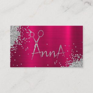 ANNA Hair Stylist Rose Gold Glitter Beauty Salon Business Card