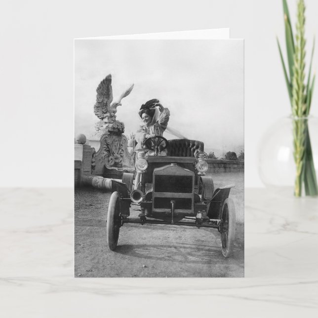 Anna Held W/ Her Maxwell-Runabout Circa 1905-1910 Card (Front)