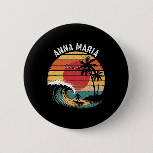 Anna Maria Beach Florida Beach Surfing  6 Cm Round Badge