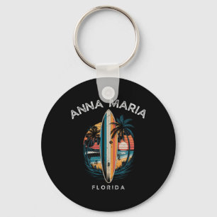 Anna Maria Beach Florida Men Women Surfing Key Ring