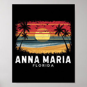 Anna Maria Beach Florida Surfboard Beach Poster