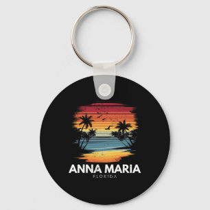 Anna Maria Beach Florida Surfboard Surfing Vintage Key Ring