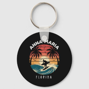 Anna Maria Beach Florida Surfboard Waves Beach Key Ring