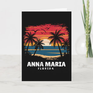 Anna Maria Beach Florida Surfboarder Palm Tree Sou Card