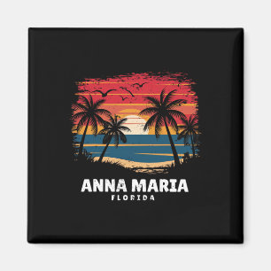 Anna Maria Beach Florida Surfboarder Palm Tree Sou Magnet
