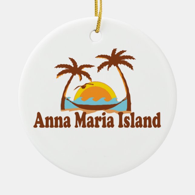 Anna Maria Island. Ceramic Tree Decoration (Front)