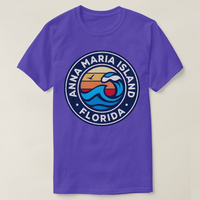 Anna Maria Island Florida Fl Nautical Waves TShirt (Design Front)