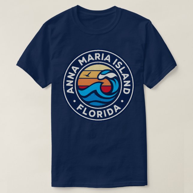 Anna Maria Island Florida Fl Nautical Waves TShirt (Design Front)
