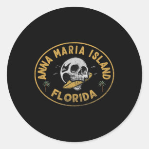 Anna Maria Island Florida Fl Vintage Surf Front An Classic Round Sticker