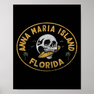 Anna Maria Island Florida Fl Vintage Surf Front An Poster
