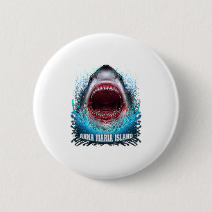 Anna Maria Island Florida Vacation Great White Sha 6 Cm Round Badge