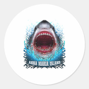 Anna Maria Island Florida Vacation Great White Sha Classic Round Sticker