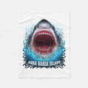 Anna Maria Island Florida Vacation Great White Sha Fleece Blanket