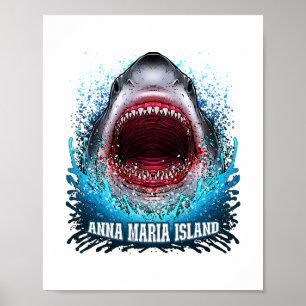 Anna Maria Island Florida Vacation Great White Sha Poster