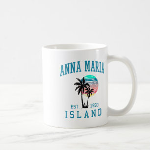 Anna Maria Island Florida Vintage Beach Palm Trees Coffee Mug