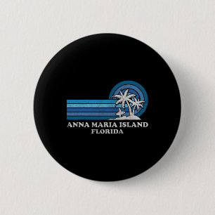 Anna Maria Island Florida Vintage Family Summer Va 6 Cm Round Badge