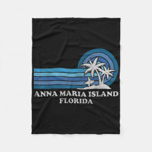 Anna Maria Island Florida Vintage Family Summer Va Fleece Blanket