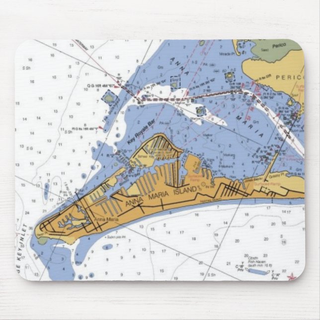 Anna Maria Island Nautical Chart Mouse pad (Front)