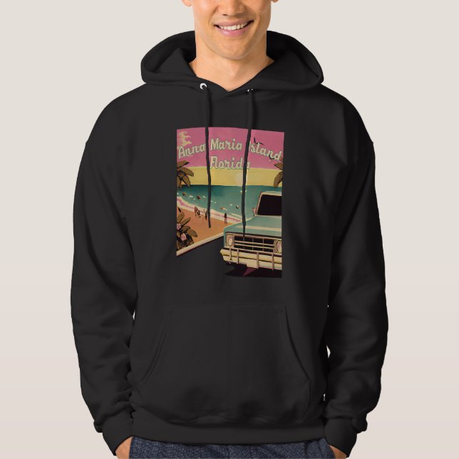 Anna Maria Island Retro Beach Vacation Graphics Fl Hoodie (Front)