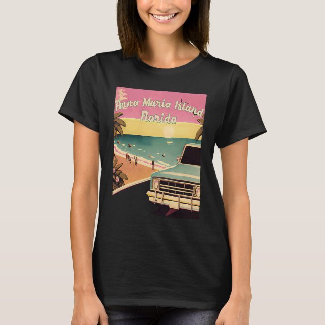 Anna Maria Island Retro Beach Vacation Graphics Fl T-Shirt (Front)