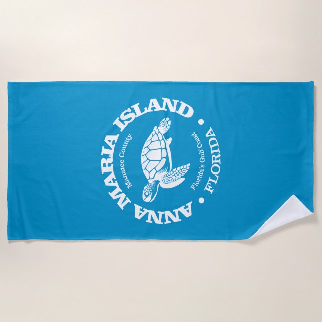 Anna Maria Island (sea turtle) Beach Towel (Front)