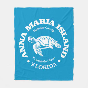 Anna Maria Island (sea turtle) Fleece Blanket