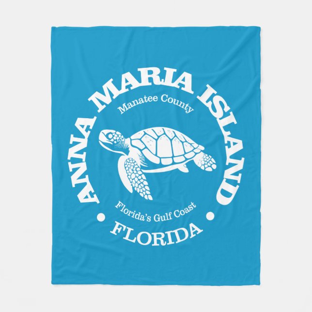 Anna Maria Island (sea turtle) Fleece Blanket (Front)