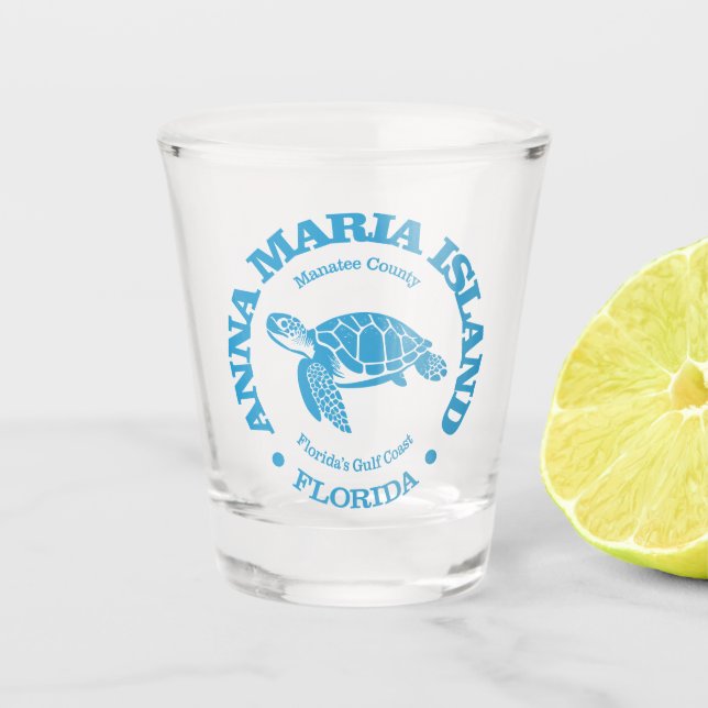 Anna Maria Island (sea turtle) Shot Glass (Front)