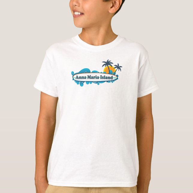 Anna Maria Island - Surf Design. T-Shirt (Front)