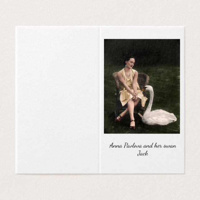 Anna Pavlova and her swan Jack Flat Greeting Card (Outside Unfolded)