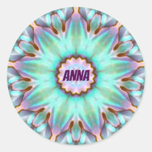 ANNA ~ Personalised Paua Shell Sticker Fractal ~