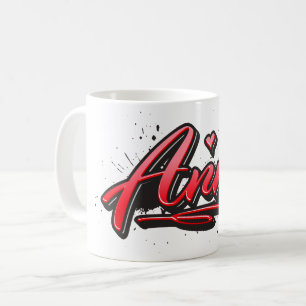 Anna red Heart Graffiti Tasse Kaffeetasse Coffee Mug