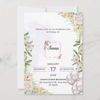 Anna’s birthday Invitation card