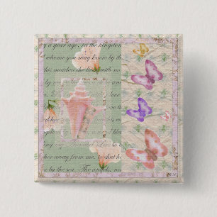 Annabell Lee, digital collage 15 Cm Square Badge