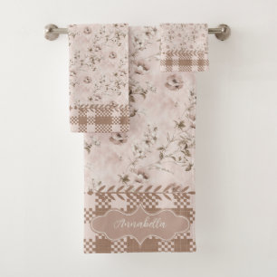 Annabella Vintage Dusty Rose Pink Bath Towel Set
