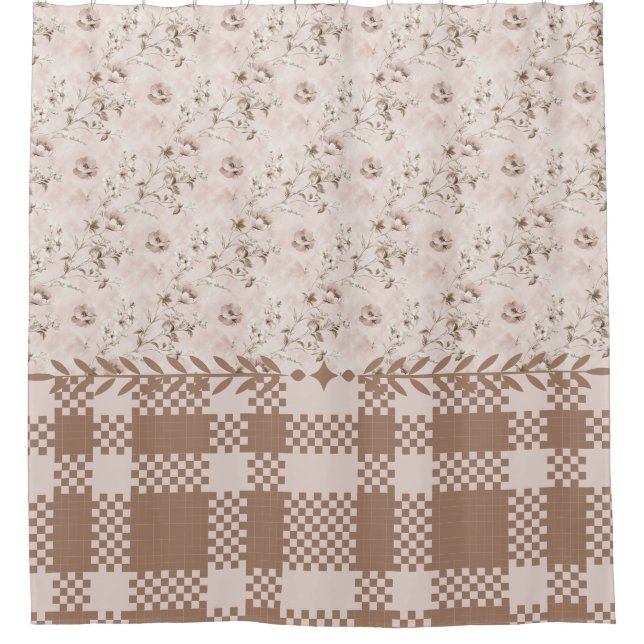 Annabella Vintage Dusty Rose Pink Shower Curtain (Front)