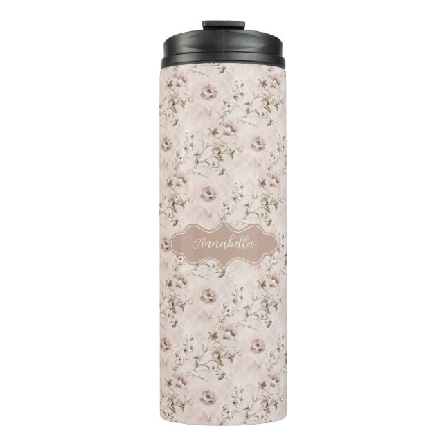 Annabella Vintage Dusty Rose Pink Thermal Tumbler (Front)
