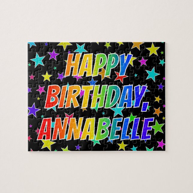 "ANNABELLE" First Name, Fun "HAPPY BIRTHDAY" Jigsaw Puzzle (Horizontal)
