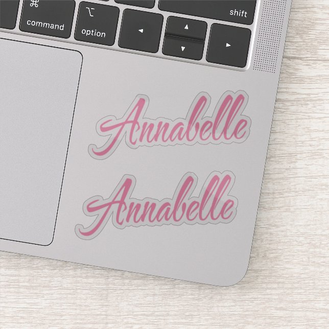 Annabelle name pink cursive x2 (Detail)