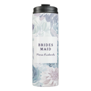 Annabelle Vintage Blue Floral Watercolor Wedding Thermal Tumbler