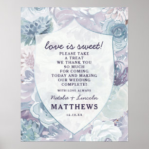 Annabelle Vintage Crest Love is Sweet Wedding Sign