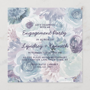 Annabelle Vintage Floral Square Engagement Party Invitation