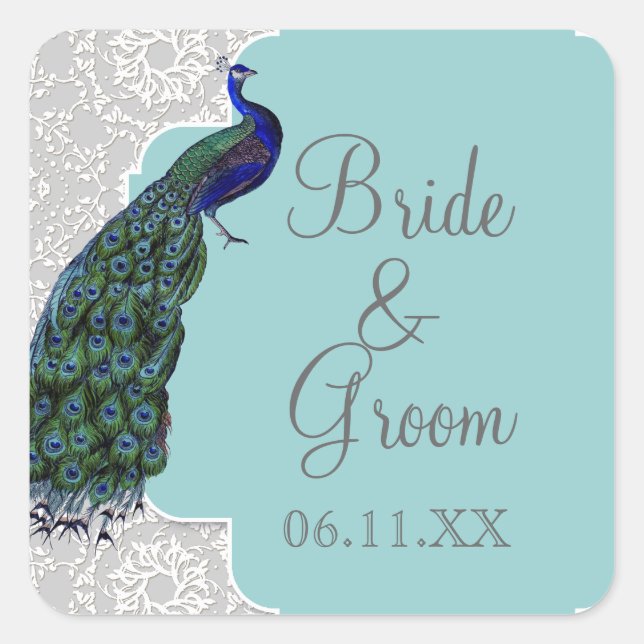 AnnaLiese Peacock Damask - Blue Grey Matching Seal (Front)