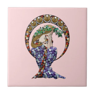 Annalise Art Nouveau Ceramic Tile
