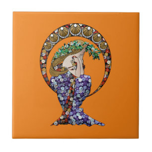 Annalise Art Nouveau Ceramic Tile