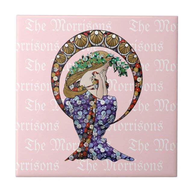 Annalise Art Nouveau Ceramic Tile (Front)