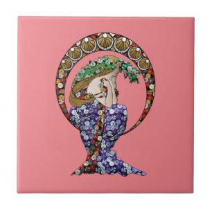 Annalise Art Nouveau Ceramic Tile