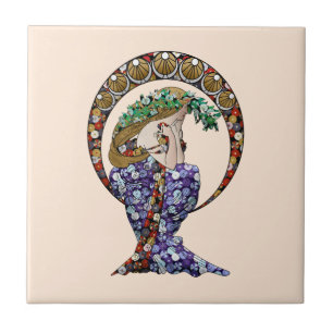 Annalise Art Nouveau Ceramic Tile