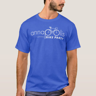 Annapolis Bike Party Blue Tee w/White Logo